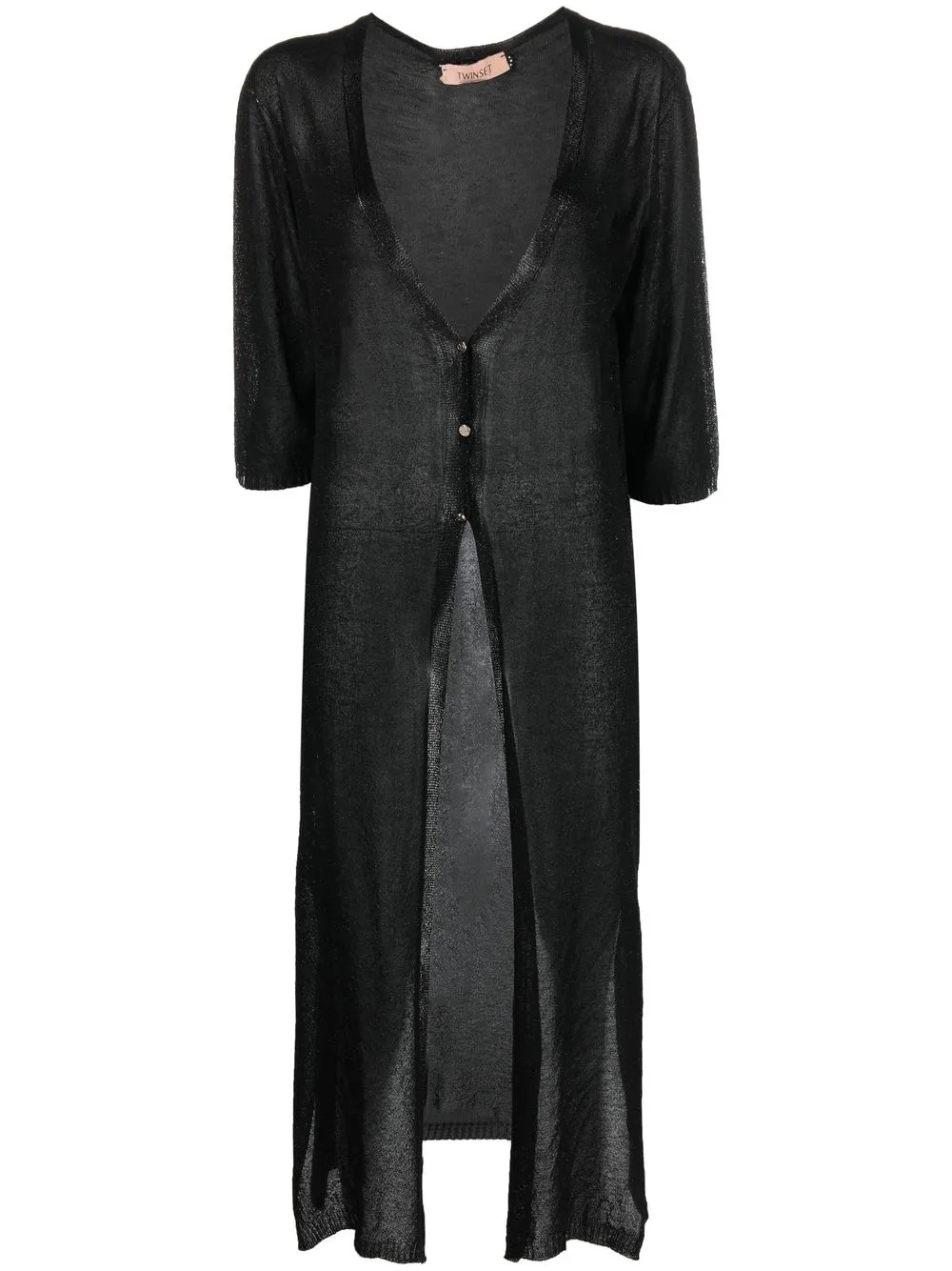 

TWINSET deep V-neck cardi-coat - Black