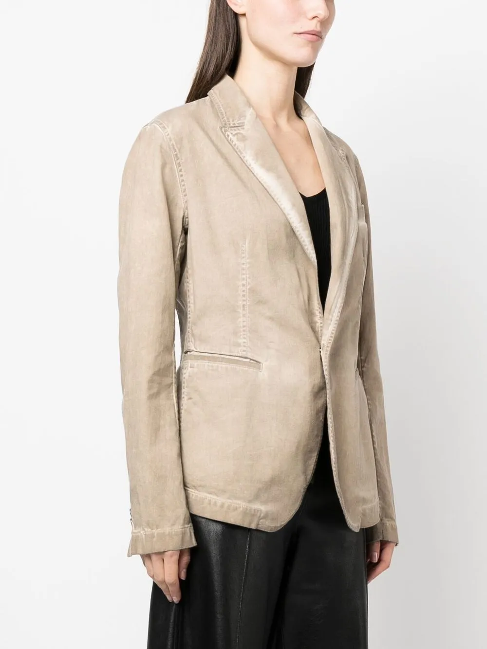 Uma Wang Distressed Panelled Blazer Jacket In Neutrals