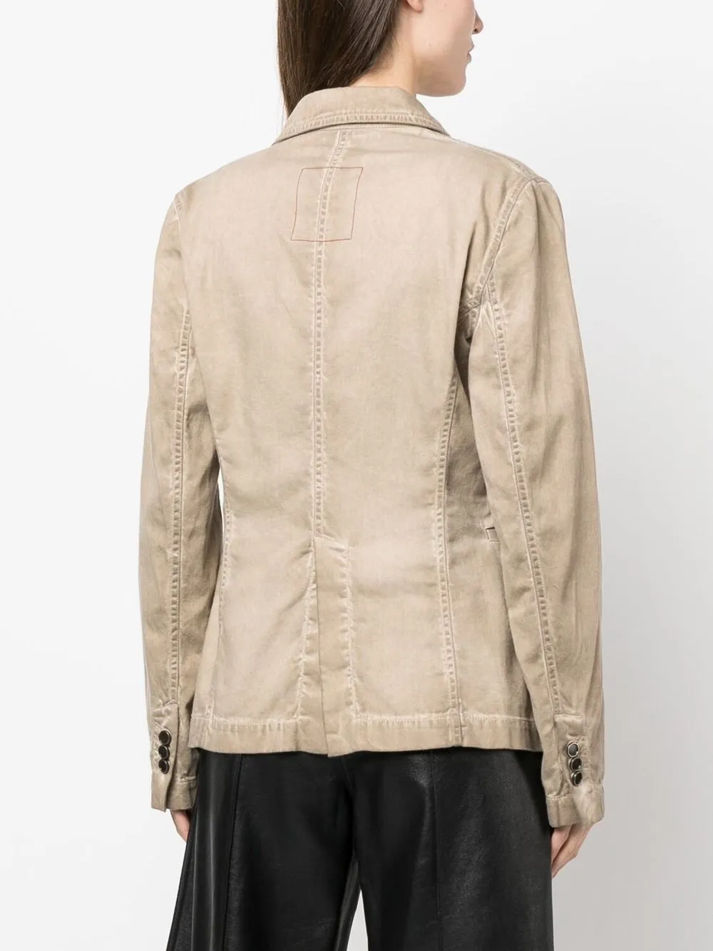 Uma Wang Distressed Panelled Blazer Jacket In Neutrals