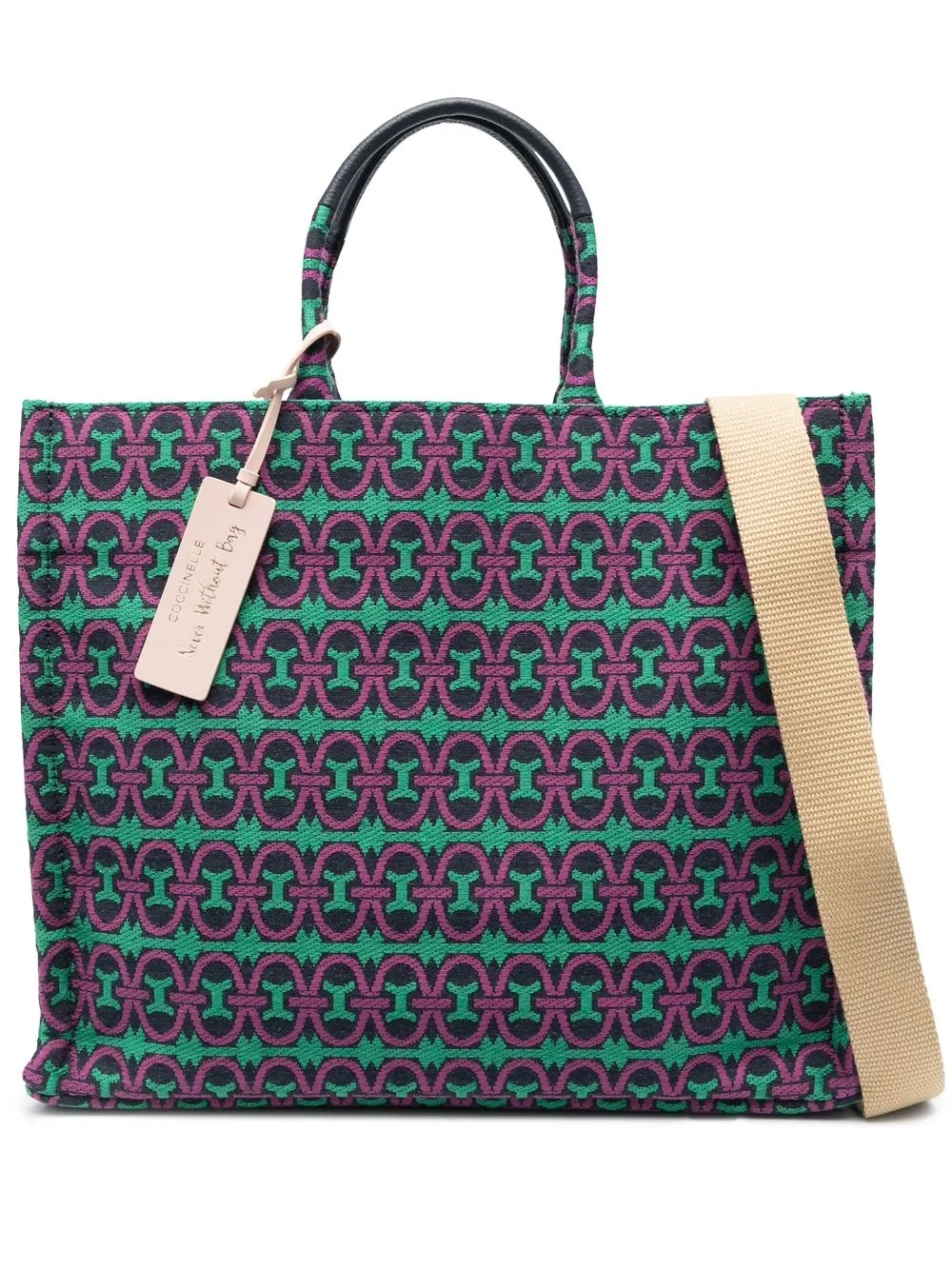 

Coccinelle monogram jacquard tote - Green