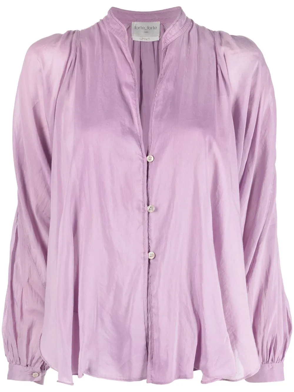 

Forte Forte V-neck cotton-silk blouse - Purple