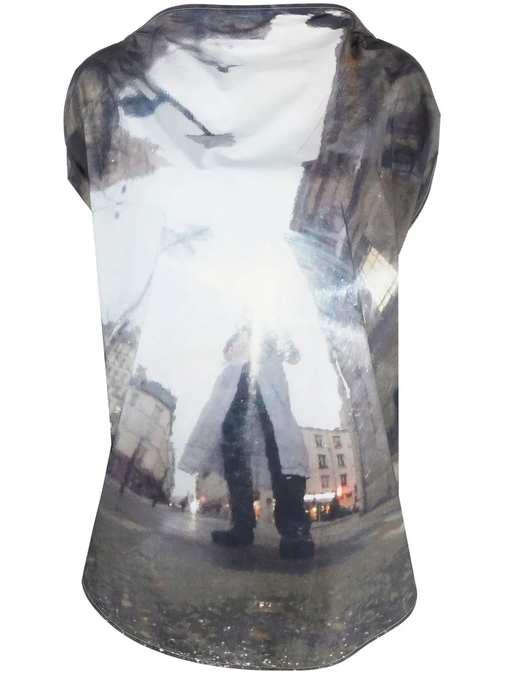 

MM6 Maison Margiela top sin mangas con estampado gráfico - Azul