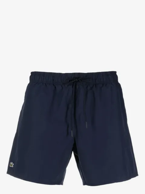 Lacoste shorts de playa con parche del logo y cordones en la pretina