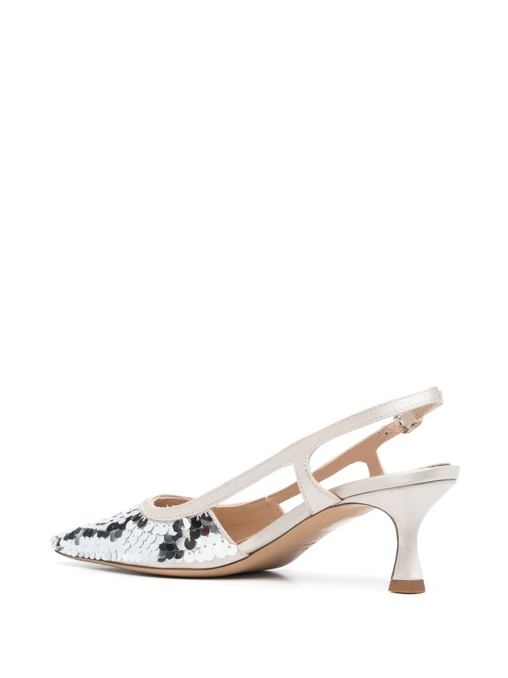 Roberto Festa Sequence Snip Toe Slingback Heel In Silber