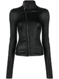 Rick Owens zip-up leather jacket - Black
