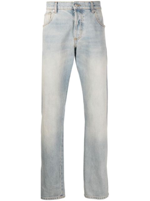 Alexander McQueen logo-patch washed cotton jeans Men