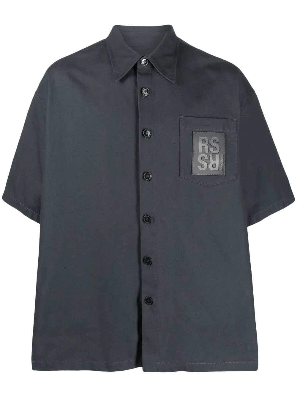 

Raf Simons camisa manga corta con parche del logo - Gris