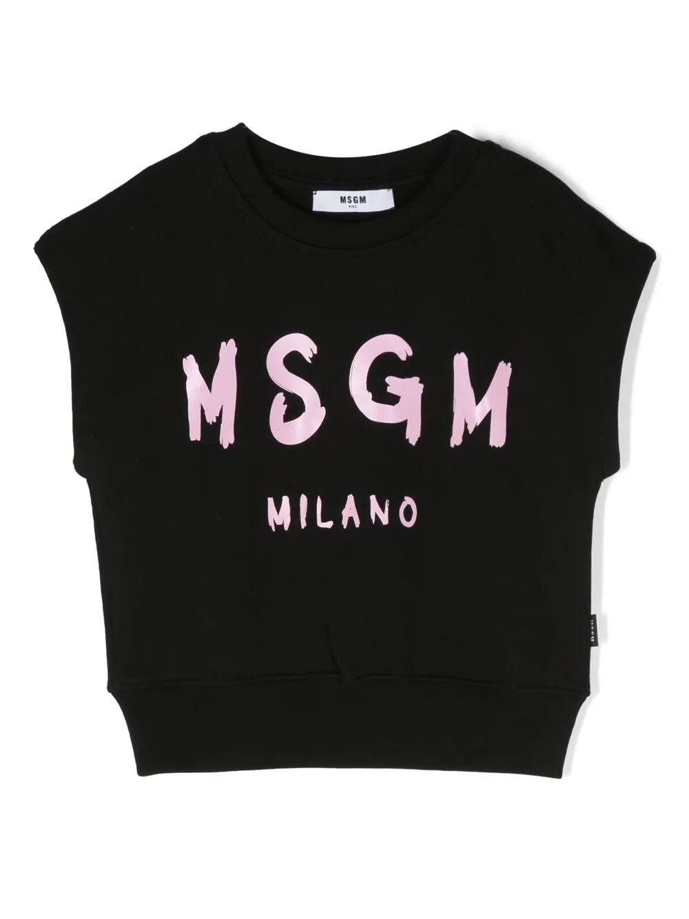 

MSGM Kids logo-print detail T-shirt - Black