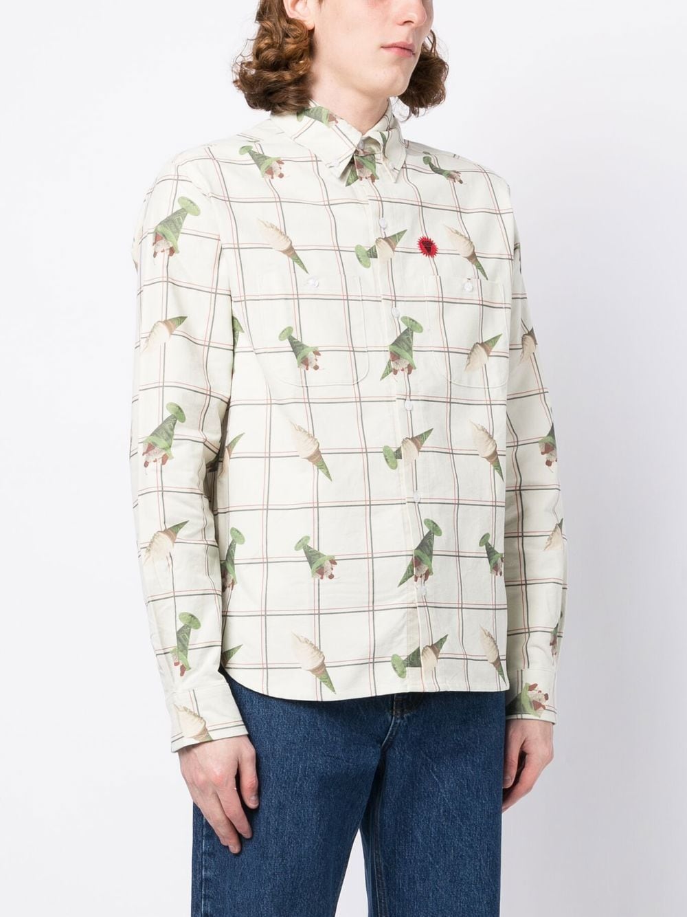 Shop Icecream Graphic-print Long-sleeved Shirt In Weiss
