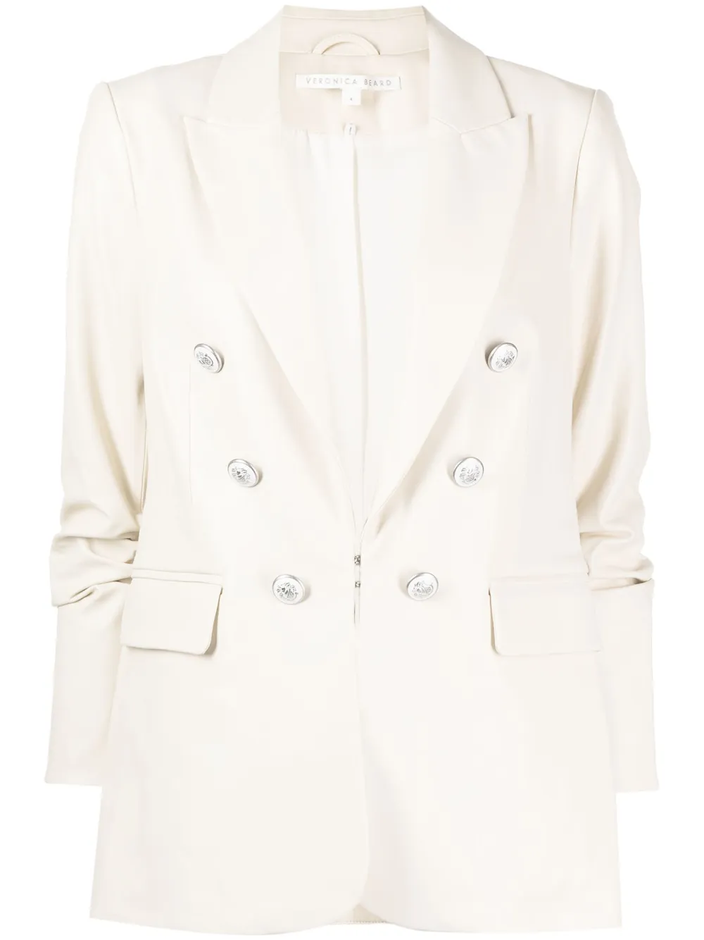 Veronica Beard Beacon Faux Leather Blazer In Nude