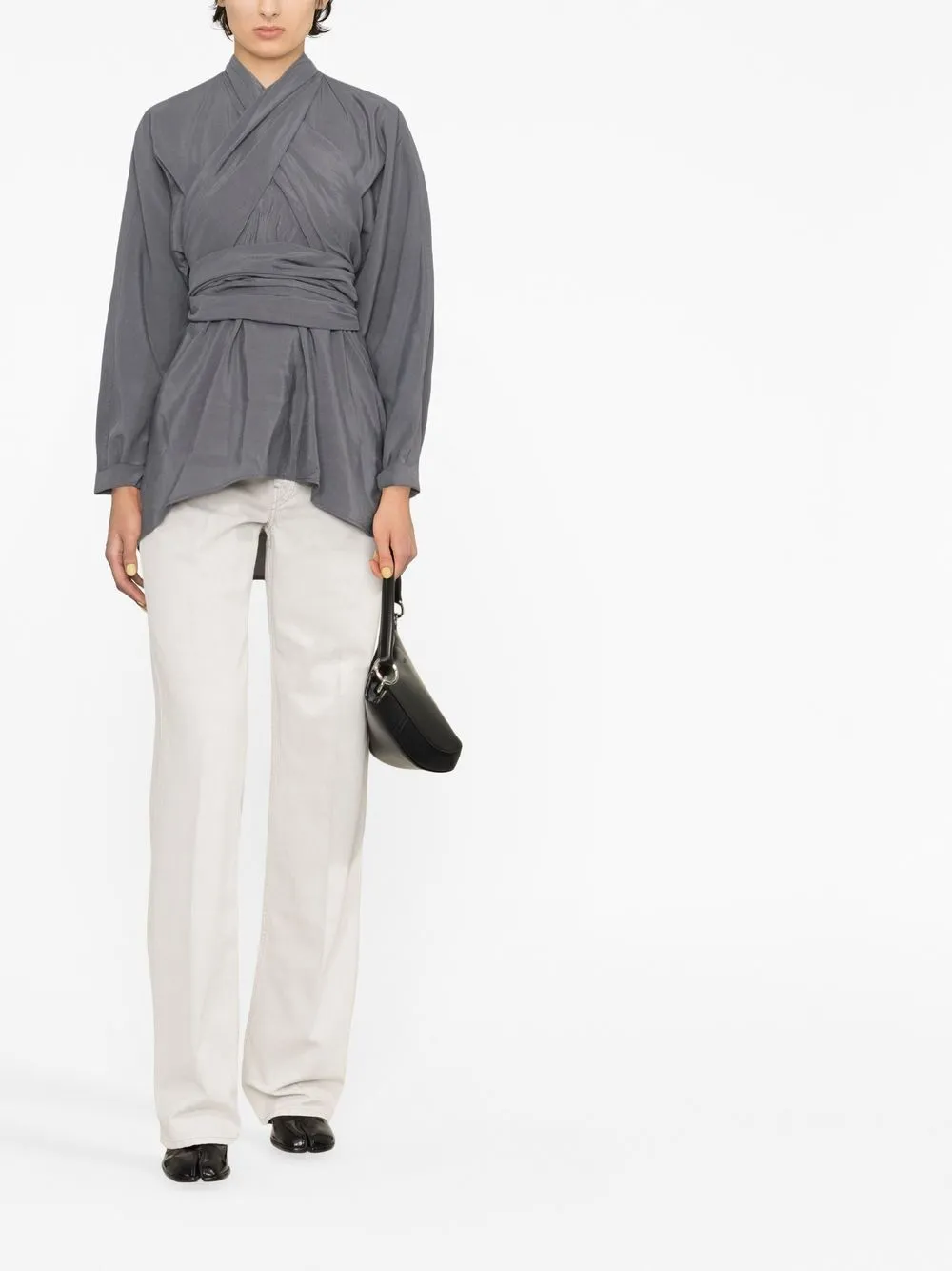 LEMAIRE Blouse met gekruiste bandjes - Grijs