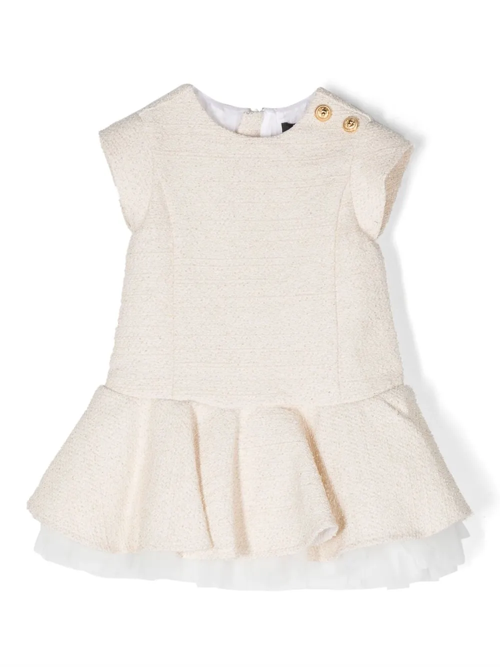 

Balmain Kids tweed fulled-hem dress - Neutrals