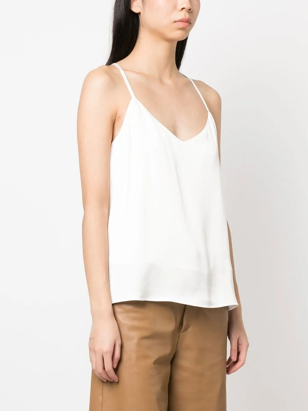 Twinset Rear Logo-plaque Satin Top In 白色