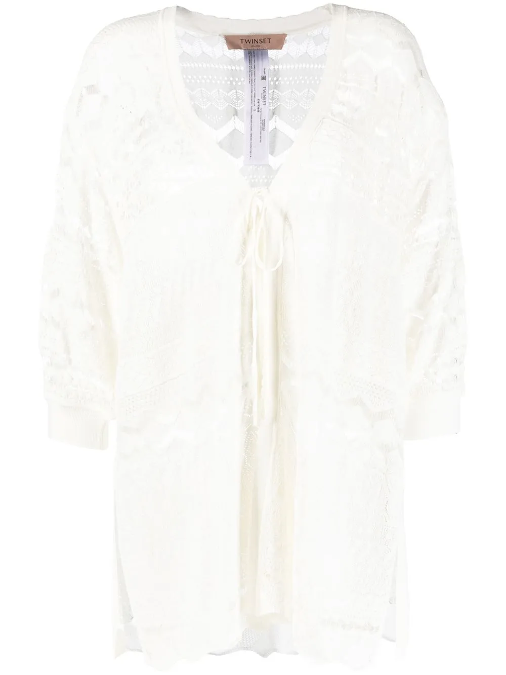 

TWINSET open-knt design cardigan - White