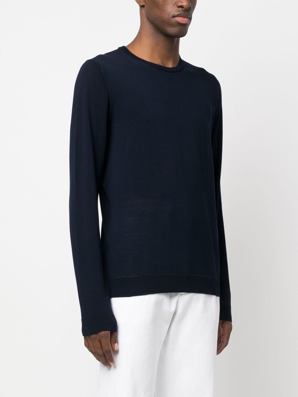 Shop Roberto Collina Crew-neck Long-sleeve Jumper In Blau