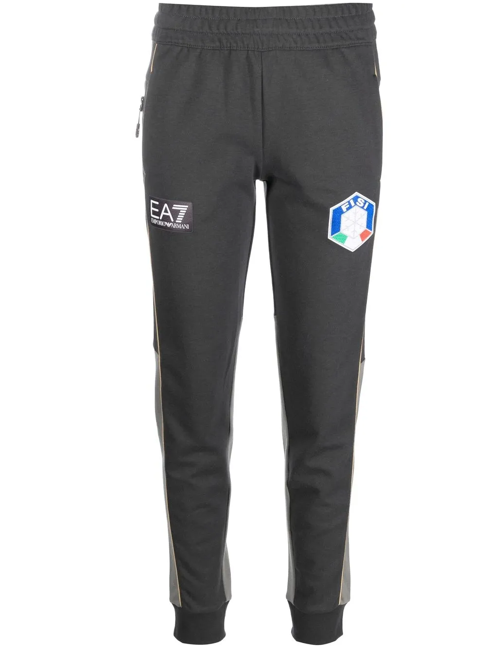 

Ea7 Emporio Armani logo-patch track pants - Grey