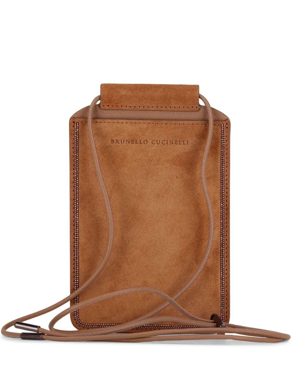 Brunello Cucinelli embossed-logo purse - Brown