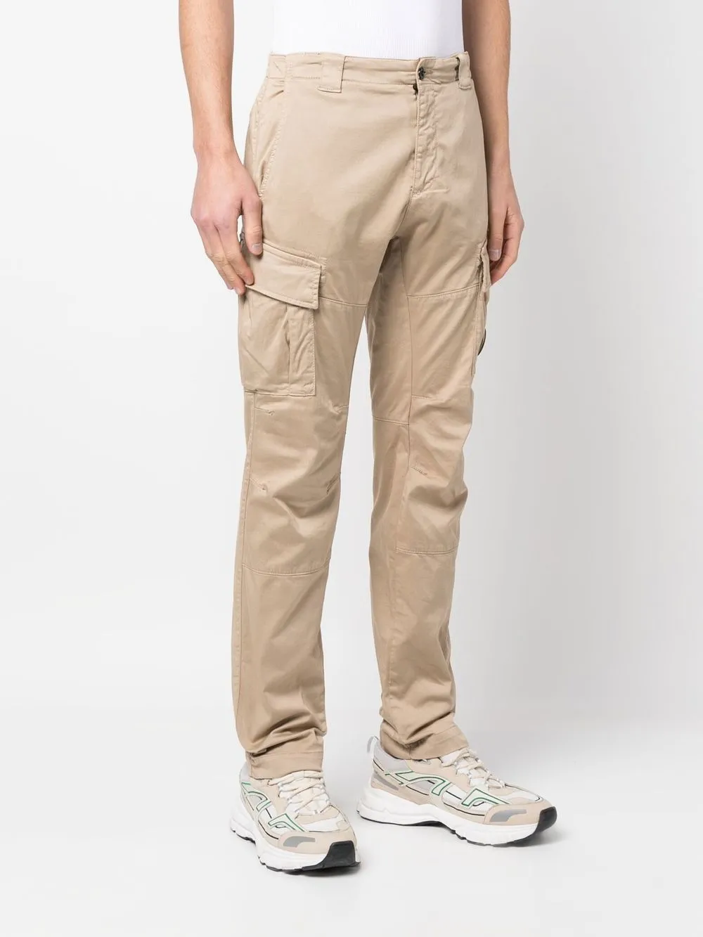 Shop C.p. Company Lens-detail Cargo Pants In Nude