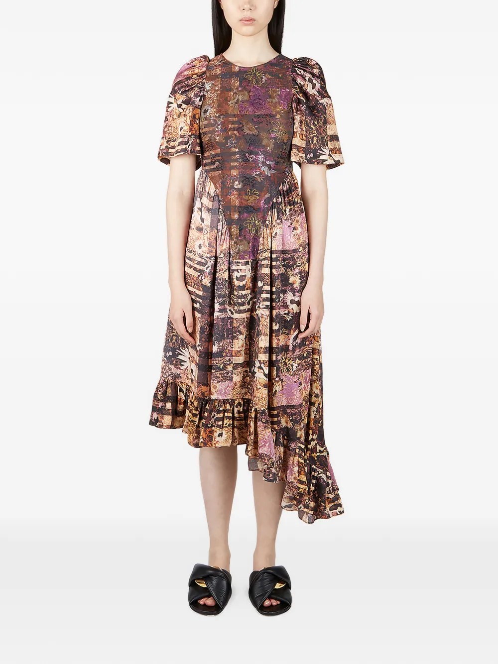Collina Strada asymmetric midi dress - Viola