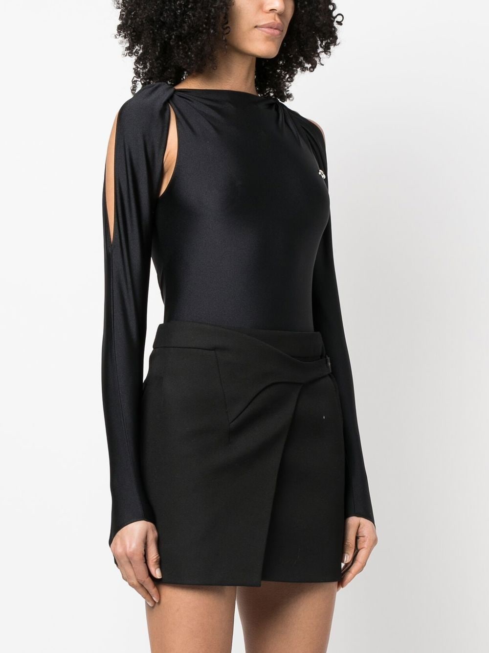 Shop Coperni Cut-out Stretch Bodysuit In 黑色