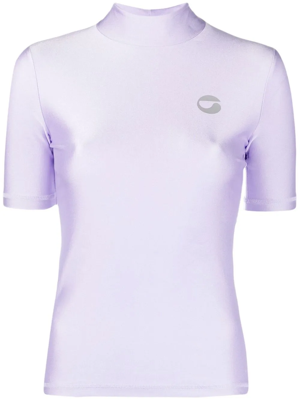 

Coperni logo-print mock neck T-shirt - Purple