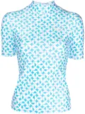 Coperni monogram-print high-neck top - Blue
