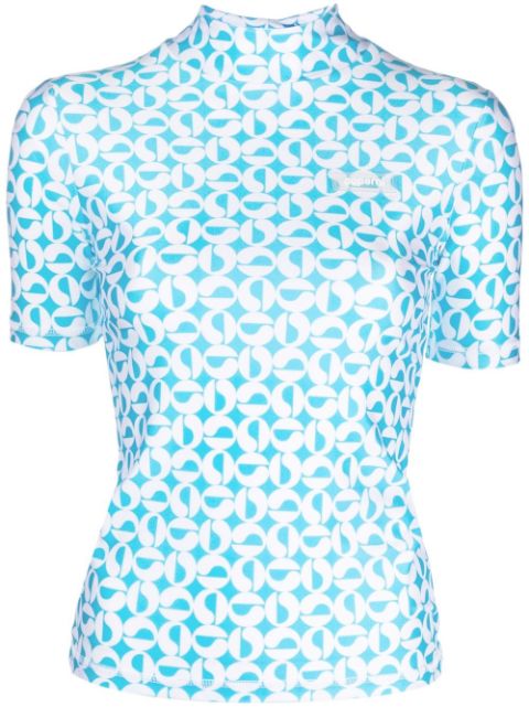 Coperni monogram-print high-neck top Women