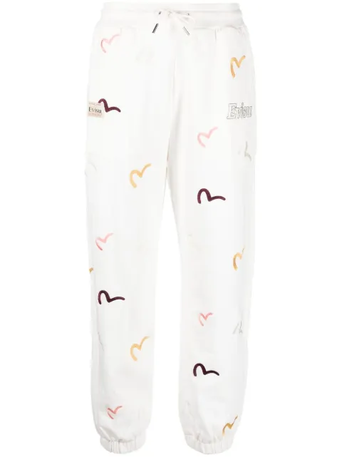 EVISU - logo-embroidered tapered sweatpants