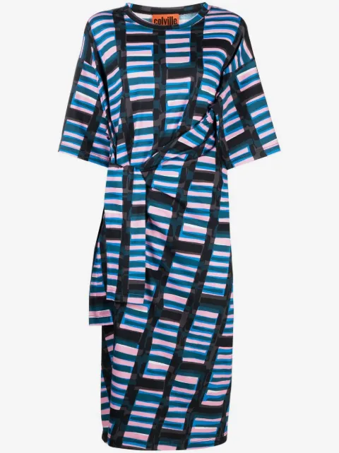 colville abstract-print twisted midi dress