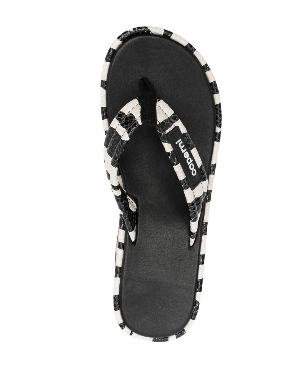 Shop Coperni Zebra-print 100mm Wedge Sandals In Black