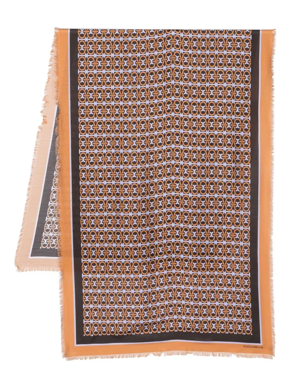 

Coccinelle frayed-edge printed scarf - Orange