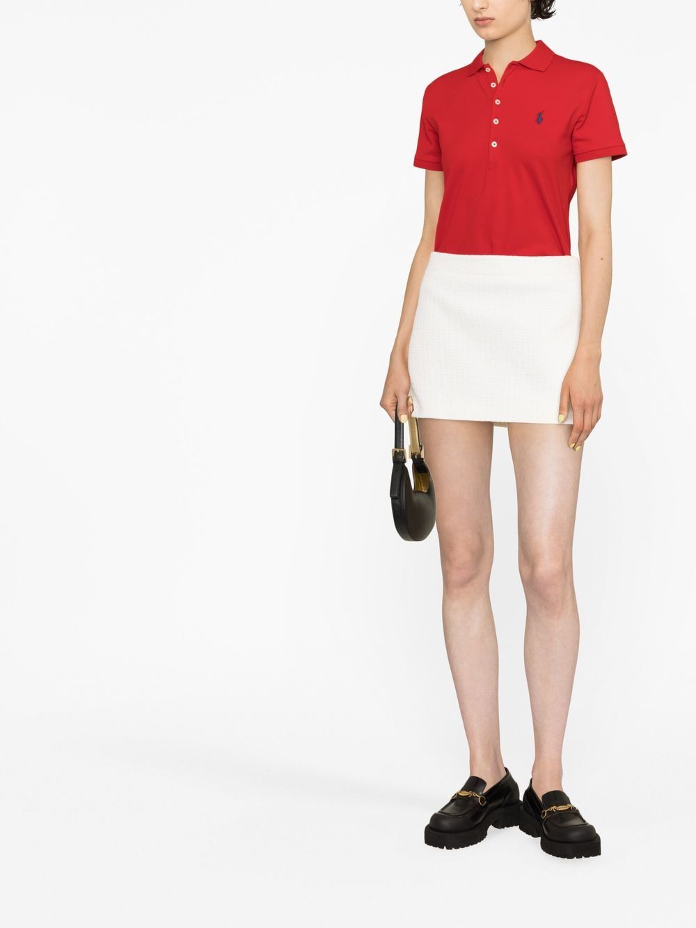 Shop Polo Ralph Lauren Julie Logo-embroidered Polo Shirt In Red