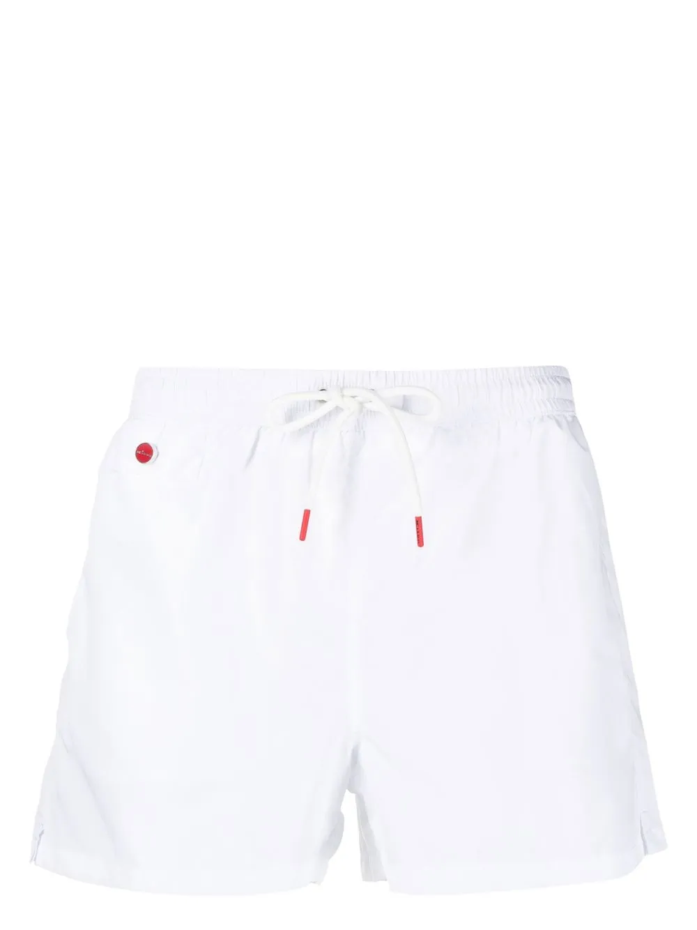 

Kiton shorts de playa con cordones y logo bordado - Blanco