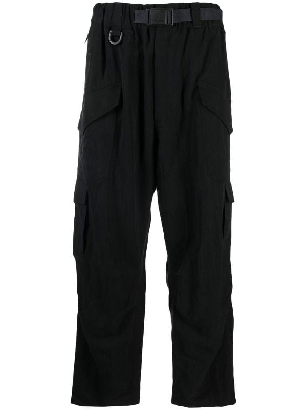Bershka cargo trouser with belt in black  ASOS