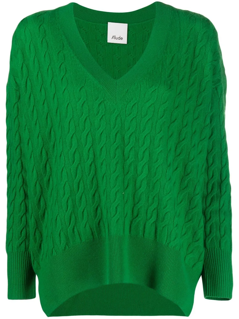 

Allude cable-knit V-neck cashmere jumper - Green