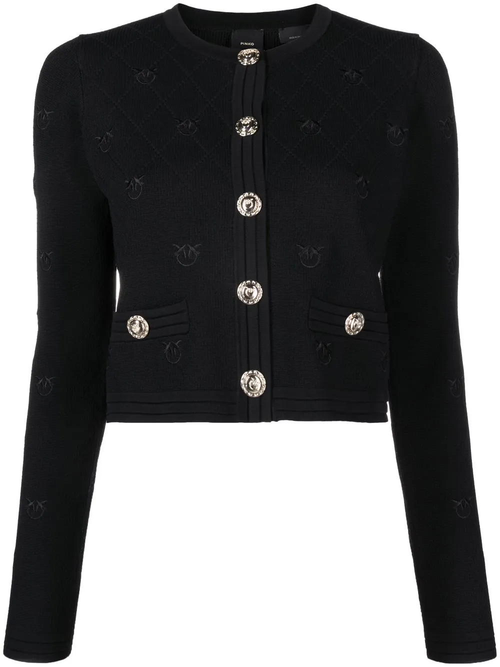 

PINKO Love Birds button-up cardigan - Black