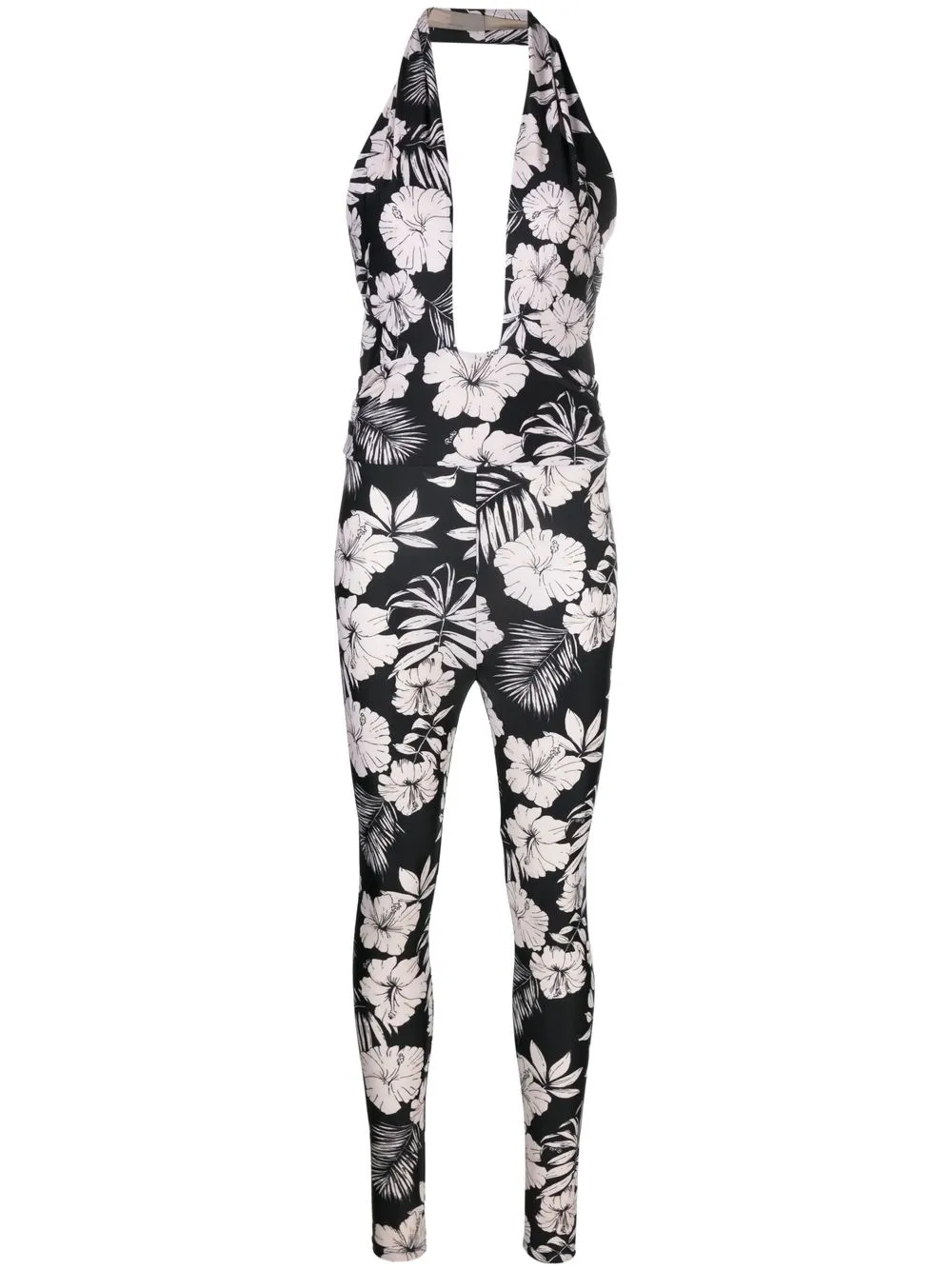 

PINKO floral-print halterneck jumpsuit - Black