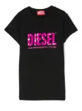 Diesel Kids sequin-embellished logo T-shirt - Black