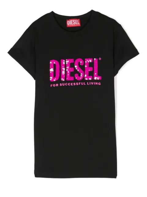 Diesel Kids sequin-embellished logo T-shirt