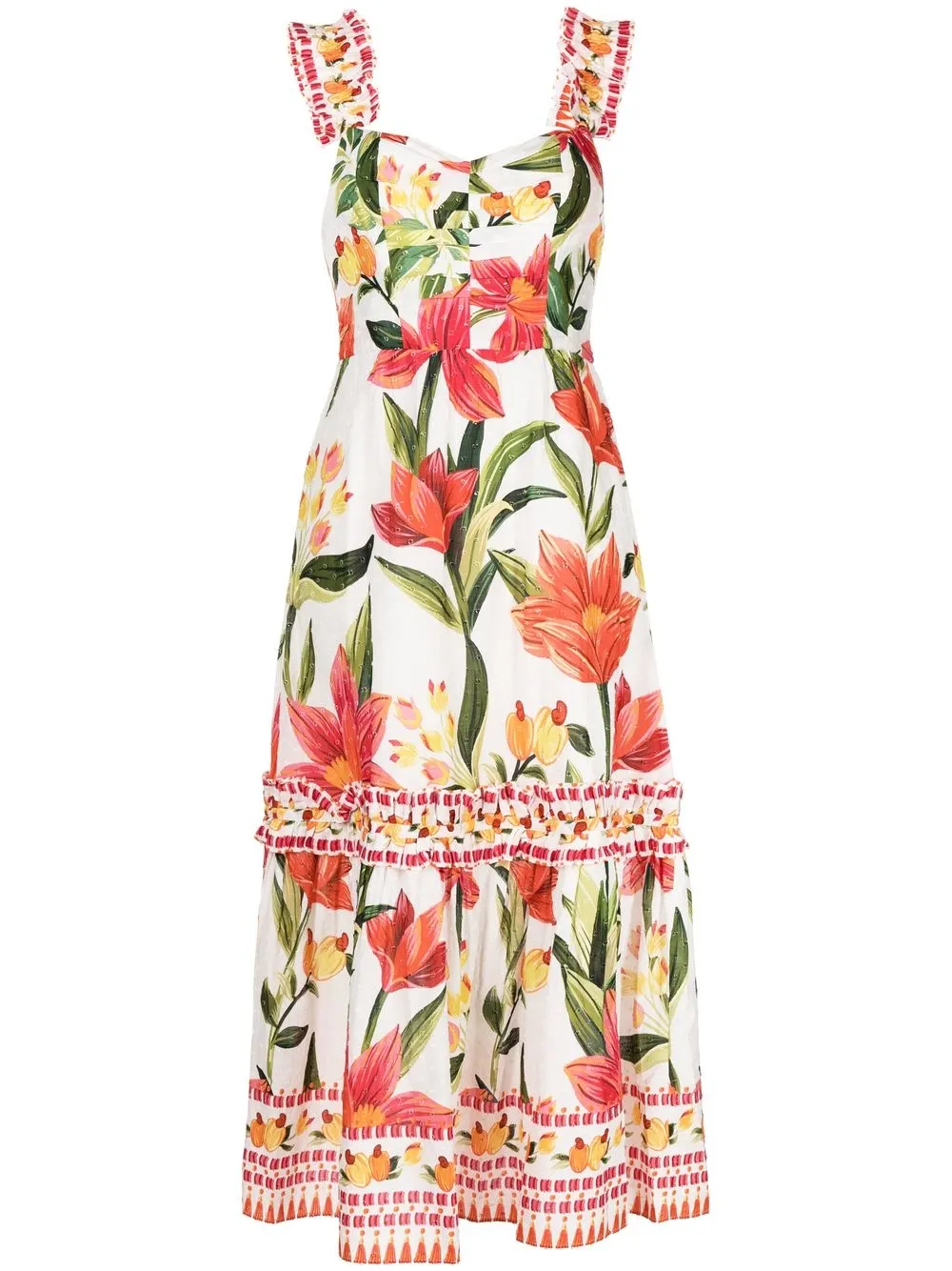 

FARM Rio floral-print sleeveless maxi dress - White