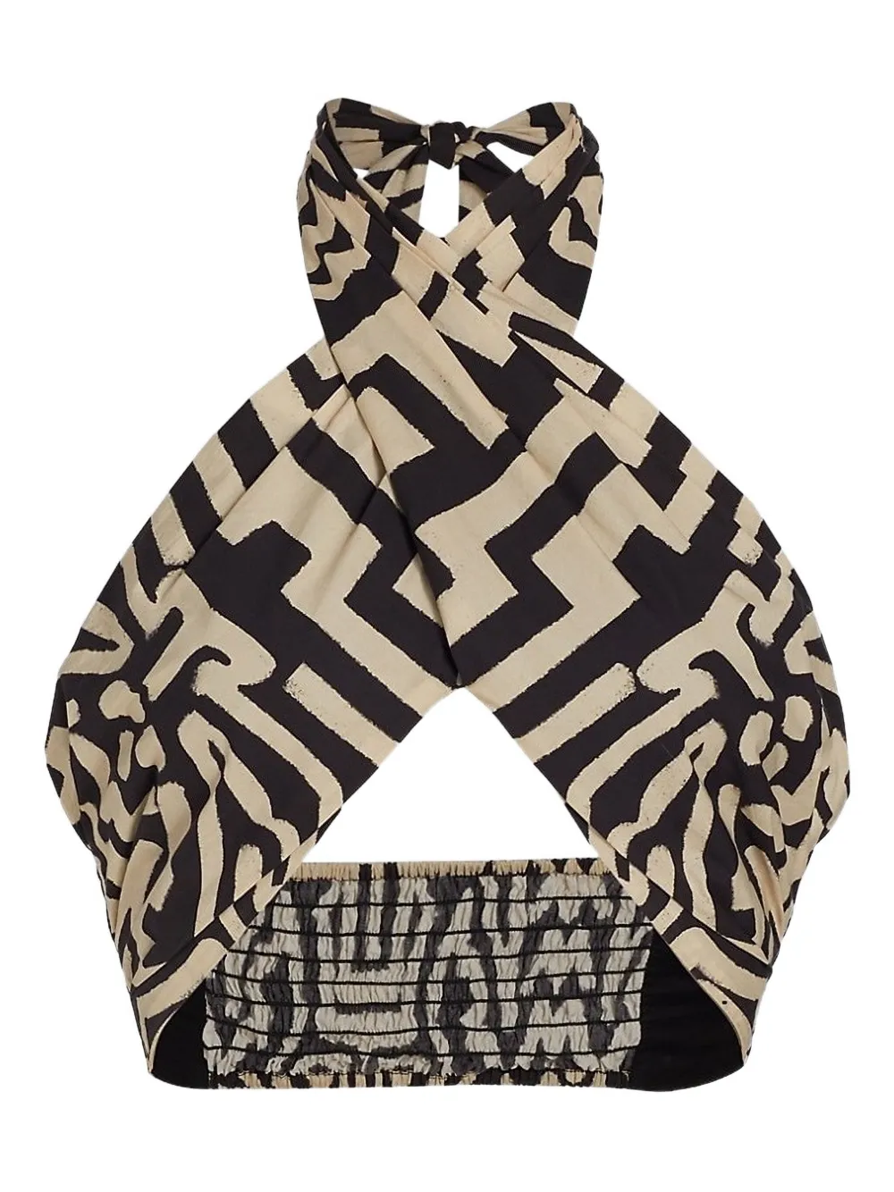 Johanna Ortiz halterneck print top | Black | Image 1