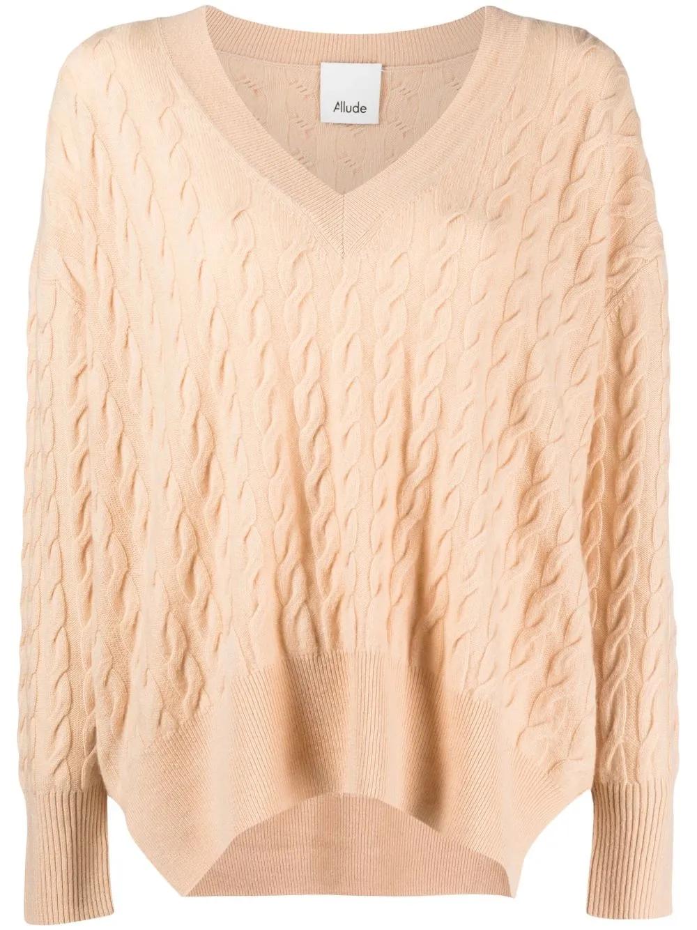 

Allude cable-knit V-neck cashmere jumper - Neutrals