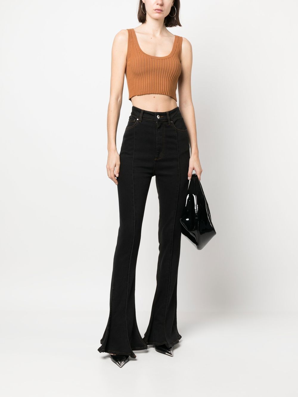 Paco Rabanne Ribbed Sleeveless Crop Top - Farfetch