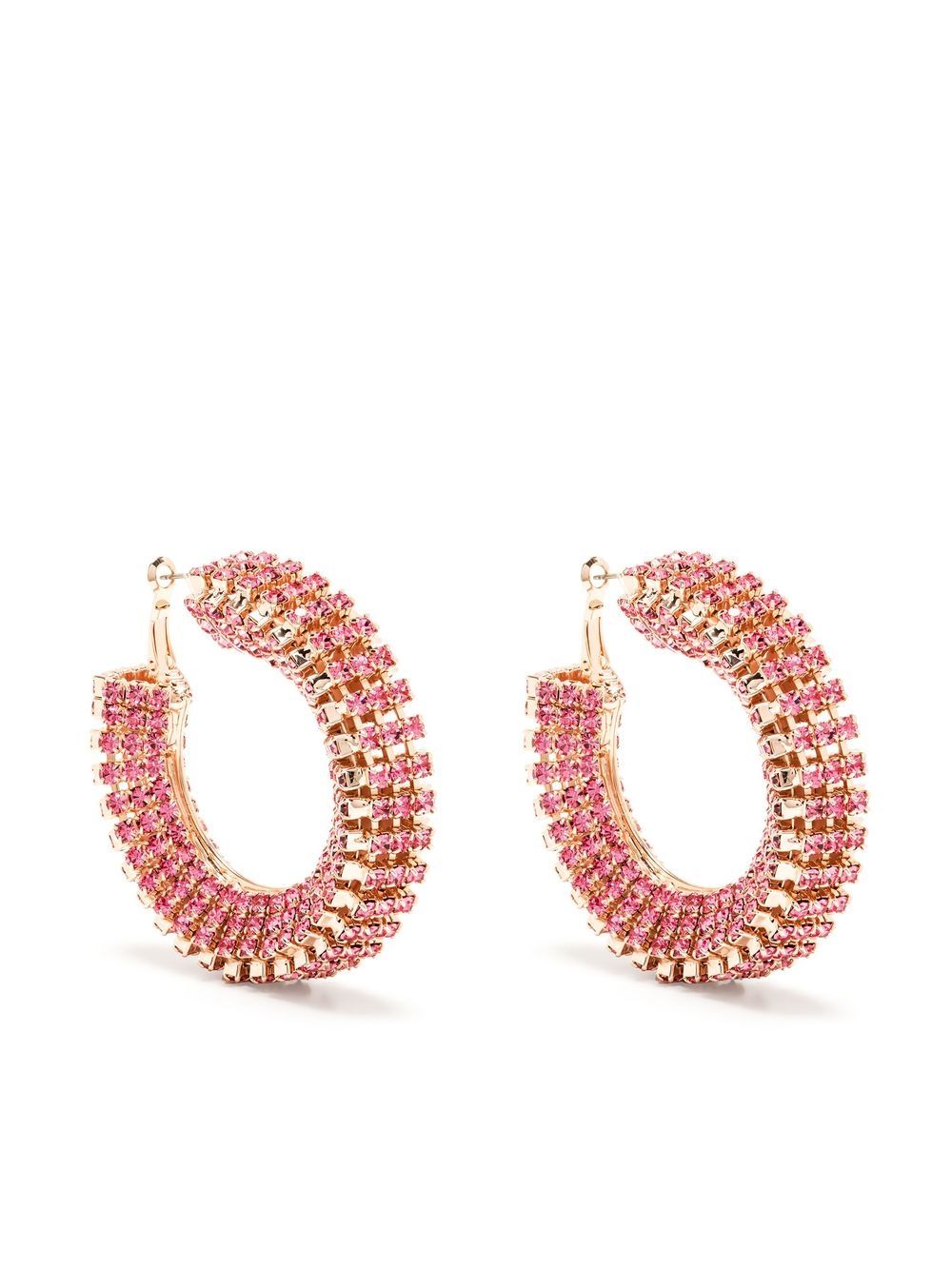 Magda Butrym Crystal-embellished Hoop Earrings In Pink