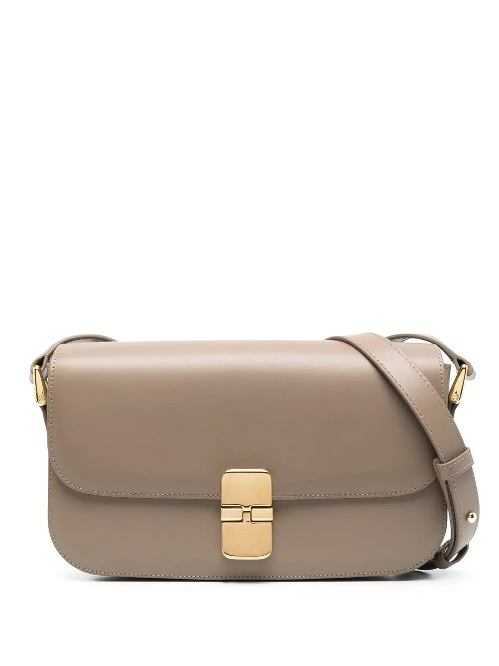 

A.P.C. clasp-fastening leather shoulder bag - Neutrals