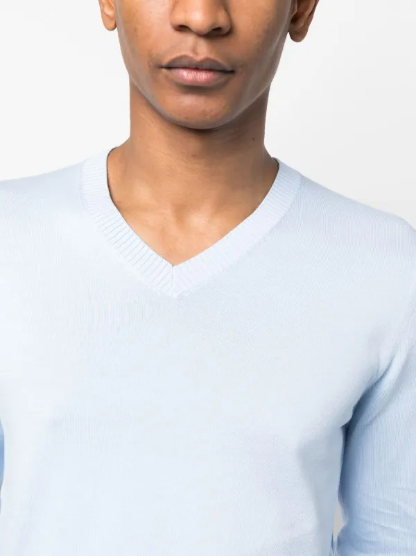 Malo V neck rib trimmed Jumper Farfetch