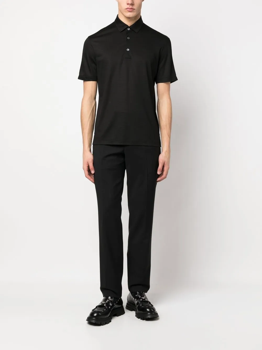 Zegna Broek met asymmetrische sluiting - Zwart