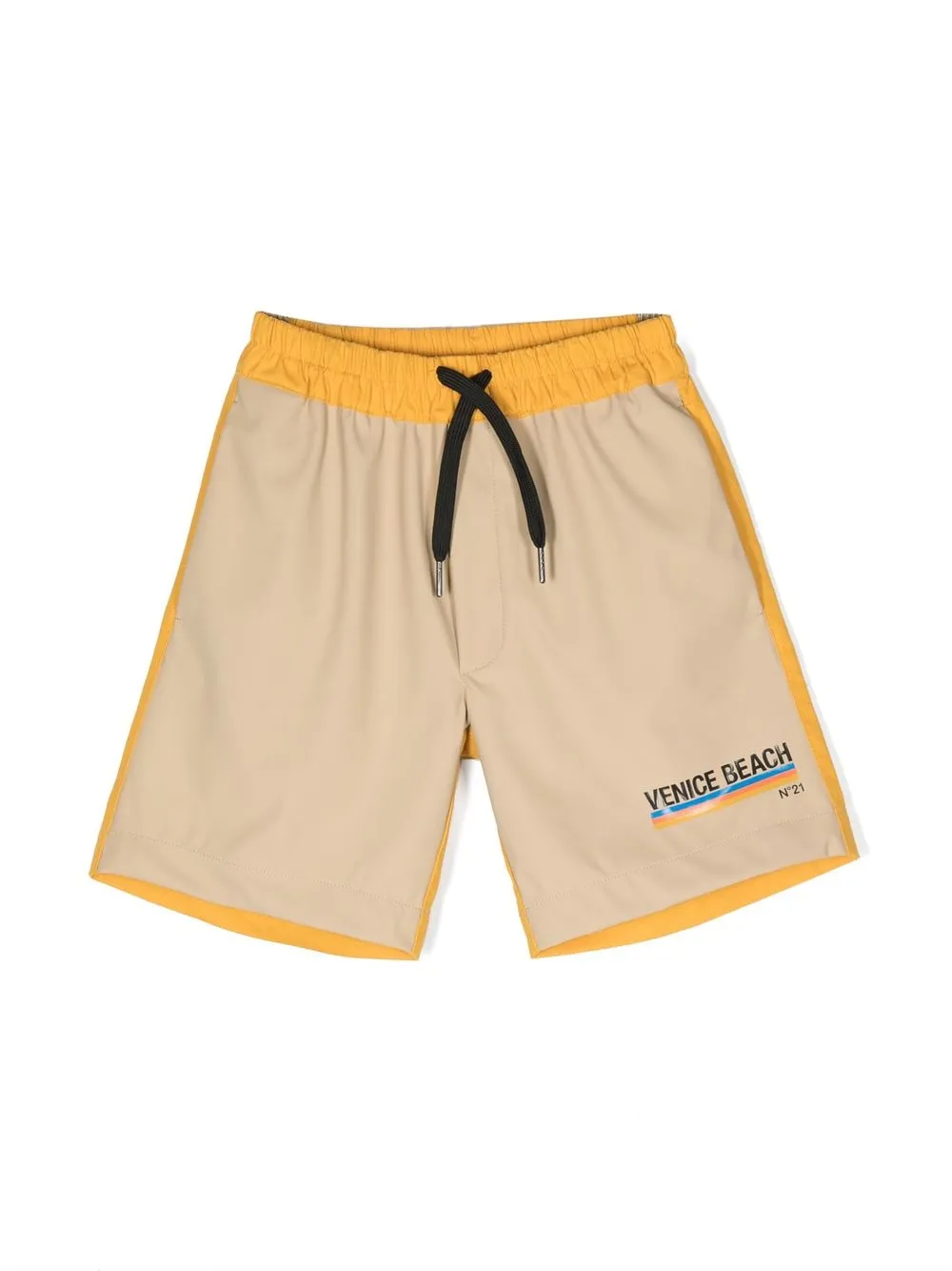 

Nº21 Kids logo-print track shorts - Brown