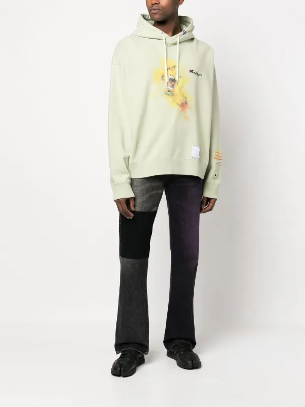 Maison MIHARA YASUHIRO two-tone straight-leg Jeans | Black | FARFETCH