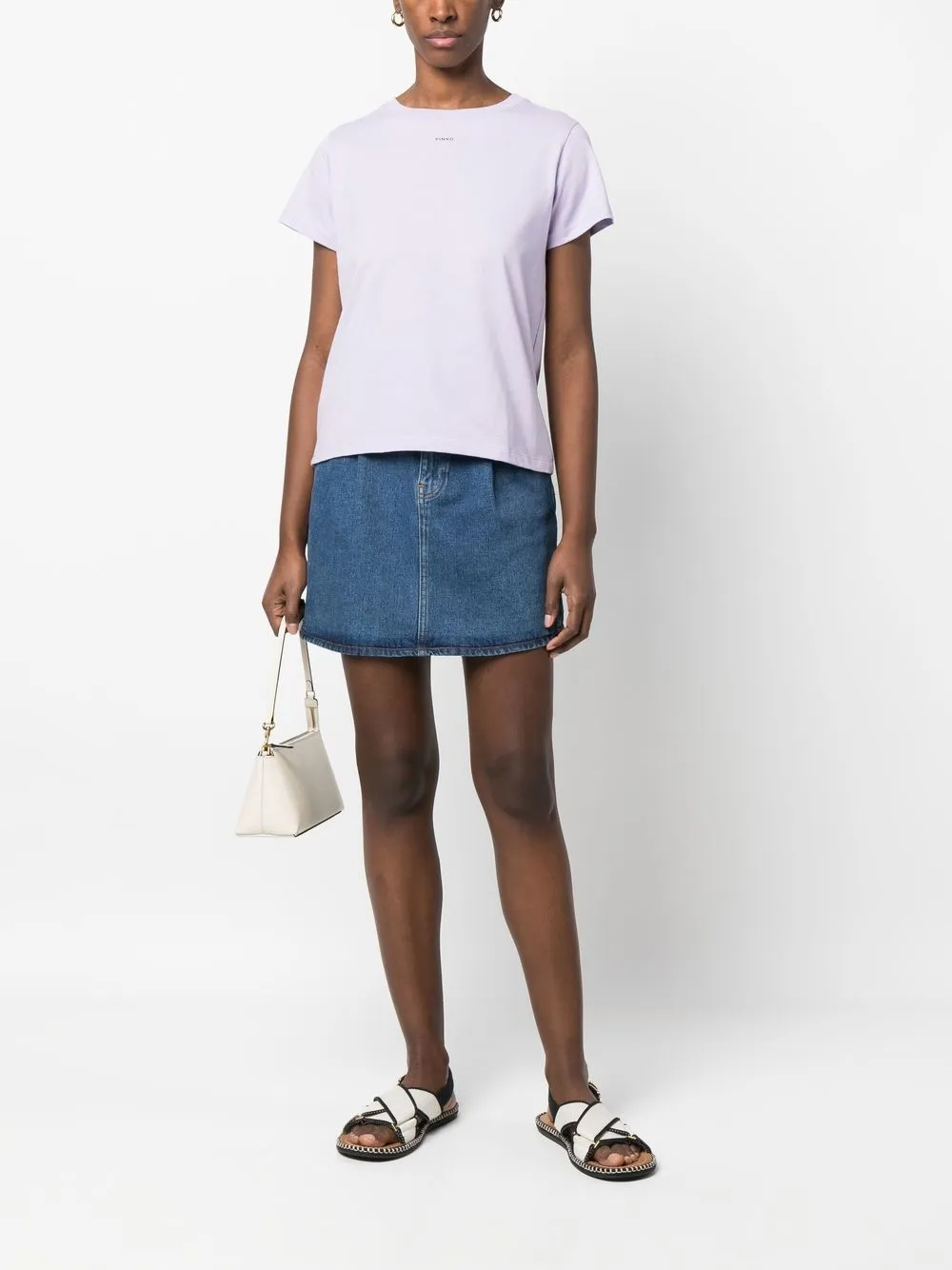 PINKO T-shirt met logoprint - Paars